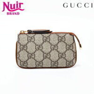 Gucci GG Supreme Coin Wallet Case key ring beige